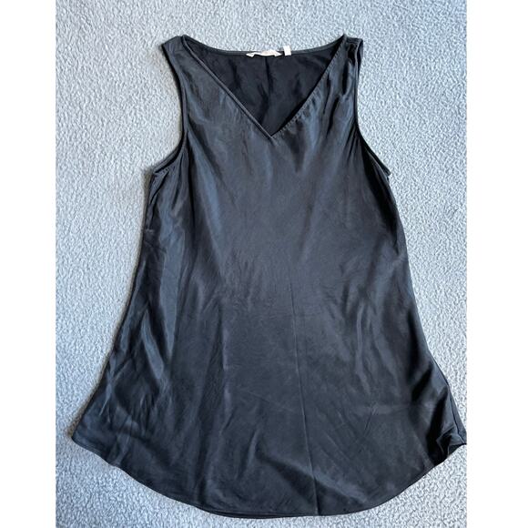 Soft Surroundings Tops - Soft Surroundings Tank Top Slip Large Satin V-Neck Sleeveless A-Line Black Cami